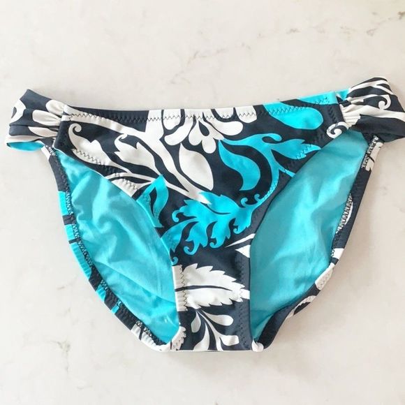 Mossimo navy/white ocean pattern bikini bottoms - Picture 1 of 6